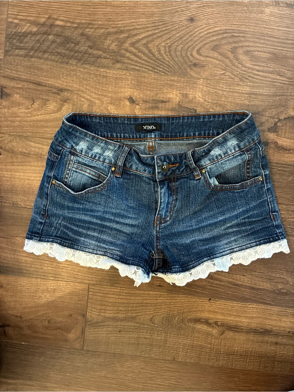 XOXO Vintage Y2K Low Rise Micro Lace Trim Shorts